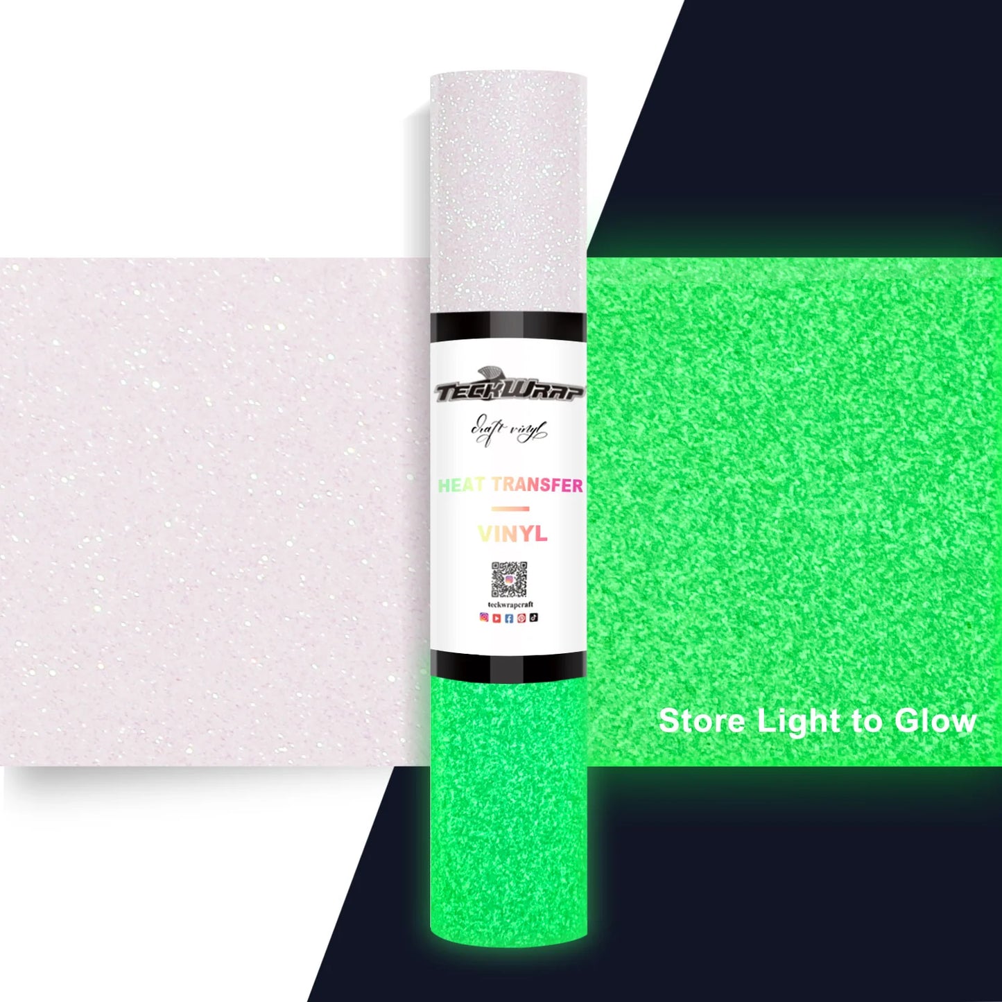 Teckwrap Glitter Glow in the Dark HTV image 1