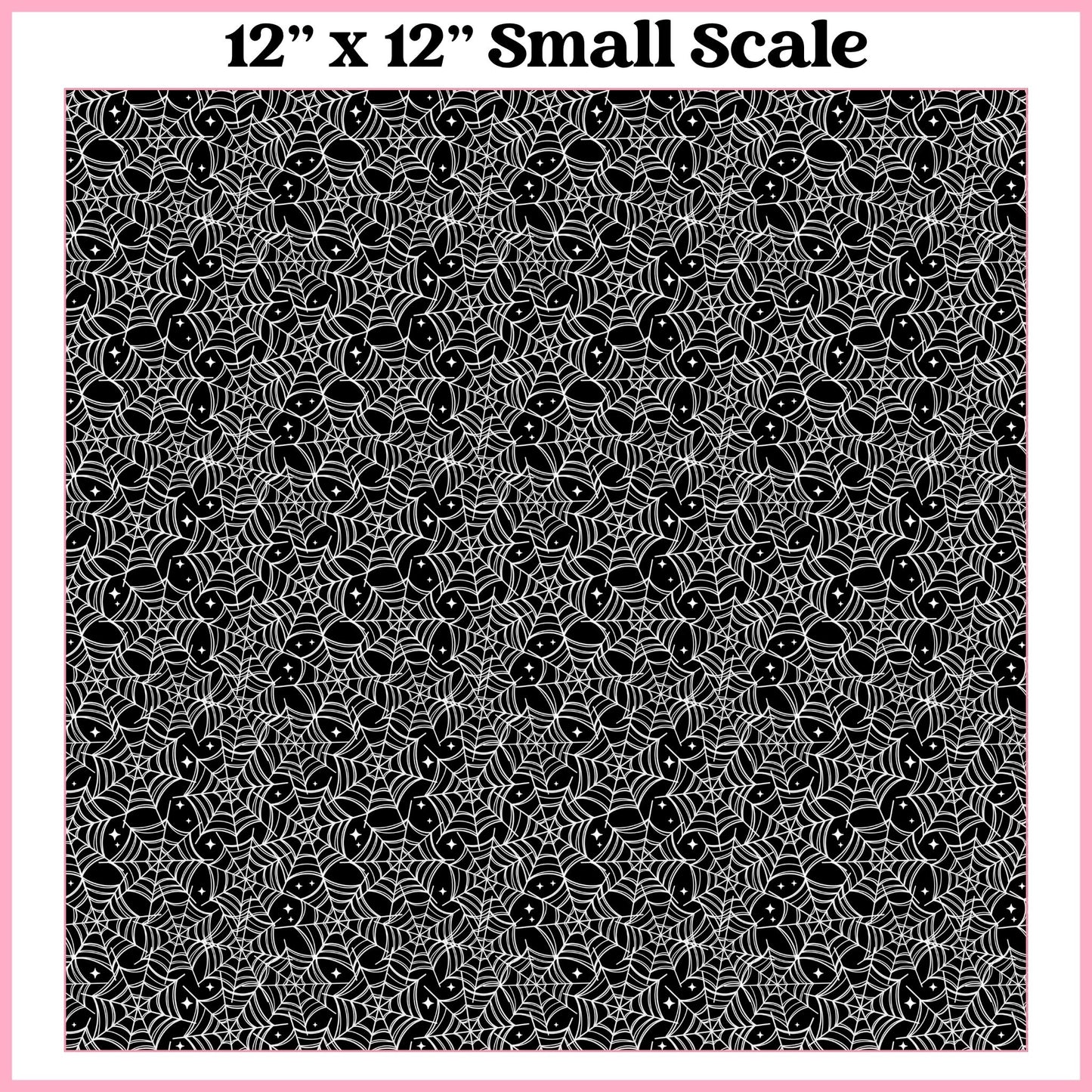 White on Black Webs - 12"x12" Printed Self Adhesive Vinyl