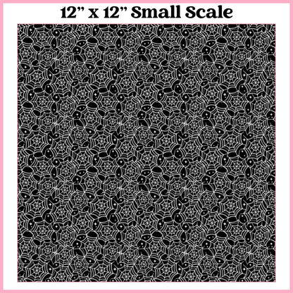 White on Black Webs - 12"x12" Printed Self Adhesive Vinyl