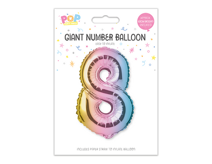 Multicoloured Foil Number Balloon 65cm image 8