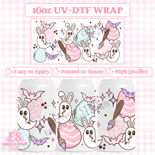Ghost Bunny - 16oz Beer Can / Libbey UV-DTF Transfer image 0