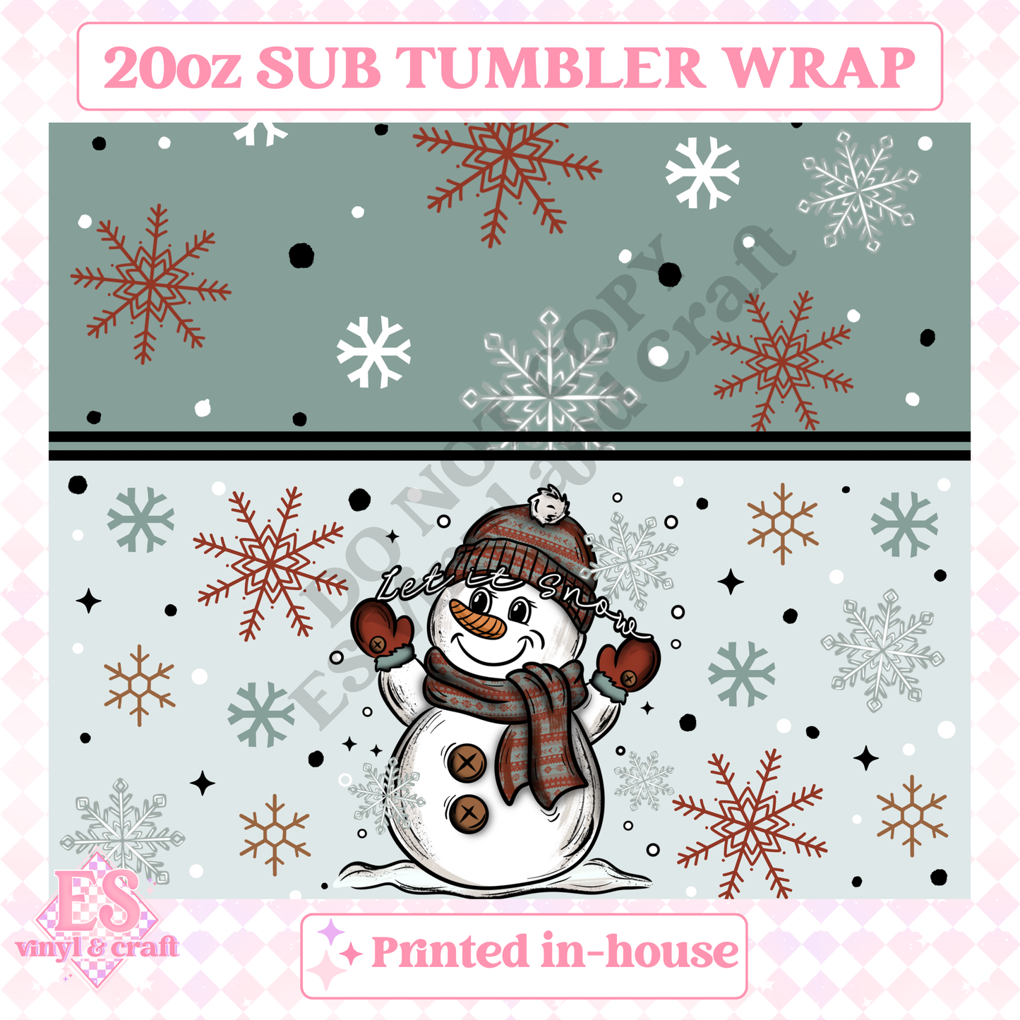 Let It Snow - Full 20oz Tumbler Sublimation Print image 1