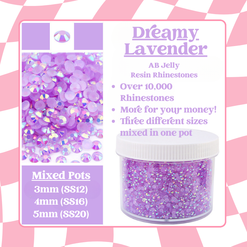 Rhinestone Mixed Pots - AB Jelly Rhinestones (3mm, 4mm, 5mm) 100g image 7
