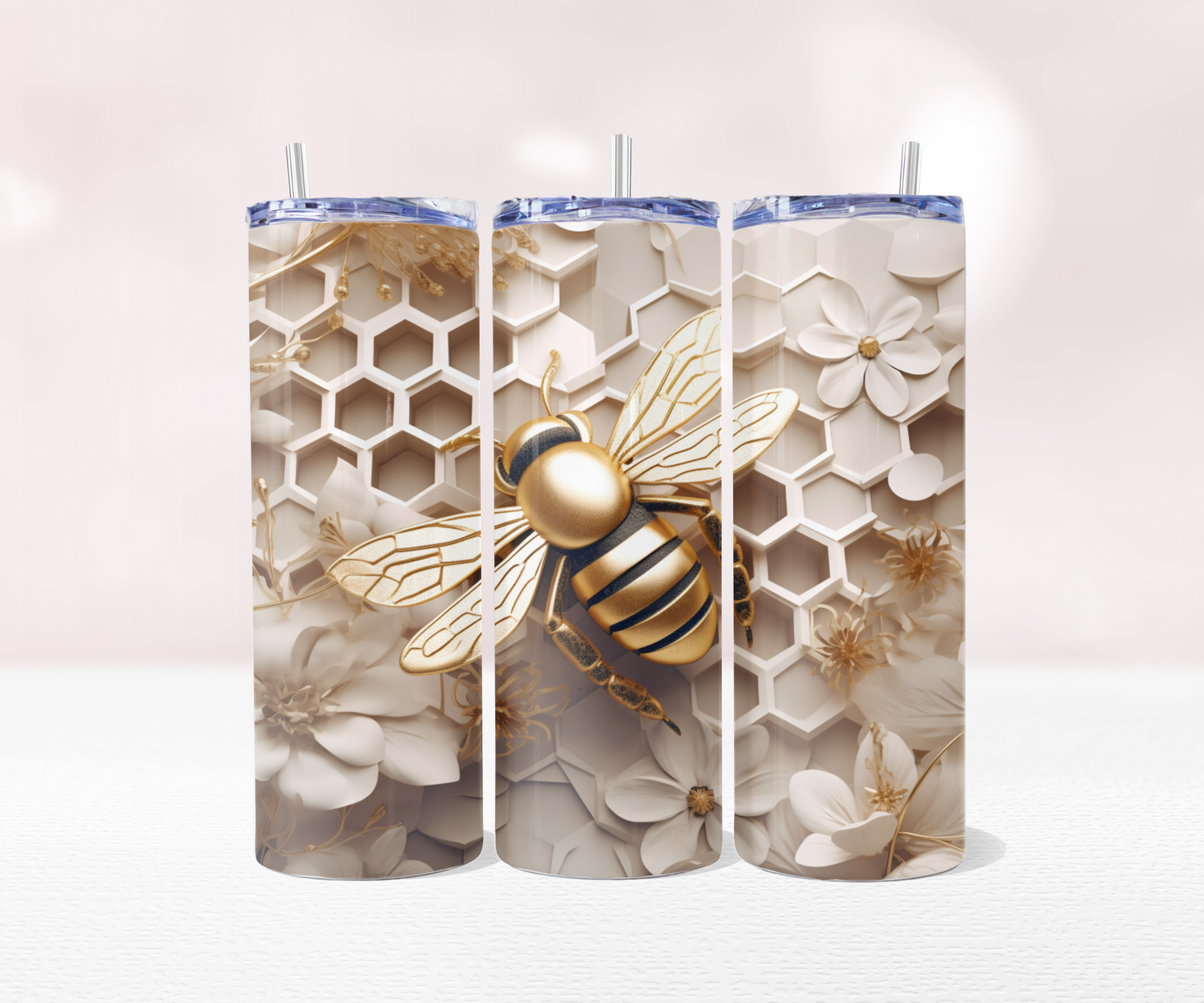Golden Bee - Full 20oz Tumbler Sublimation Ready To Prin image 0