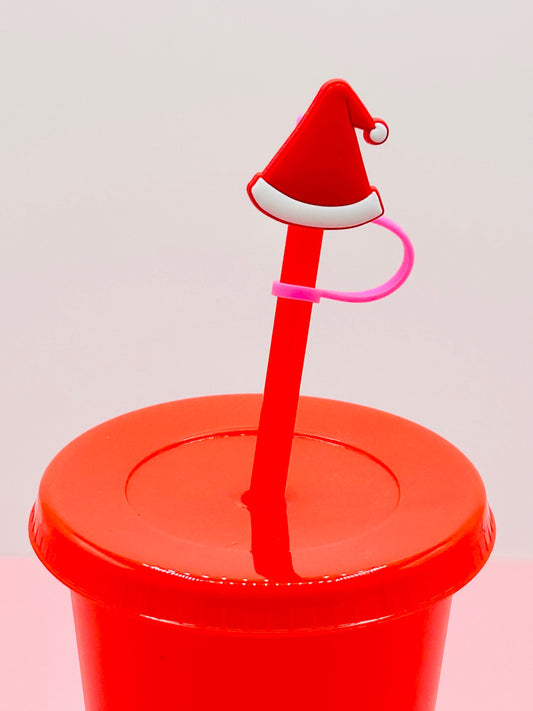 Straw Topper - Santa Hat image 0