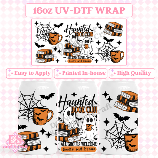 Haunted Book Club - 16oz Beer Can / Libbey UV-DTF Transfer image 0