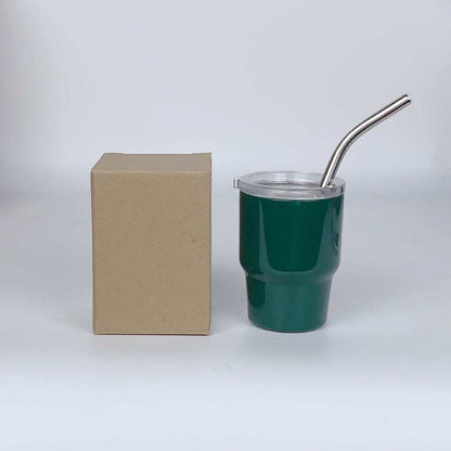 2oz Mini Double Wall Shot Tumblers with Lid and Metal Straw image 11