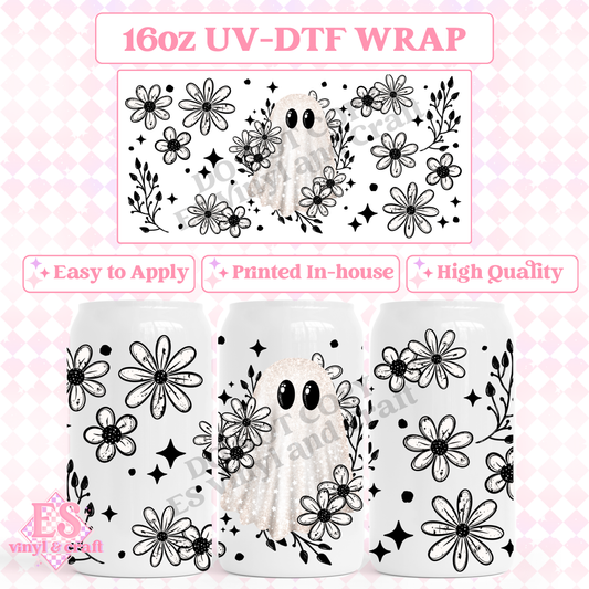 Daisy Ghostie - 16oz Beer Can / Libbey UV-DTF image 0