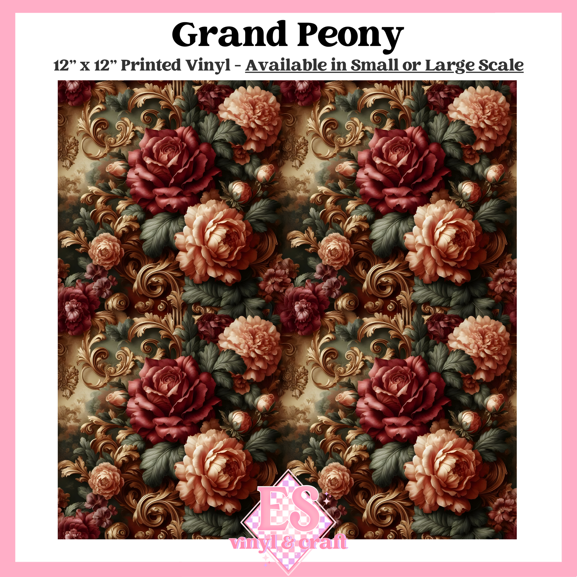 Grand Peony - Small or Large Scale Options - 12" x 12" Sheet image 0
