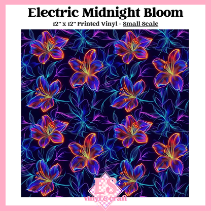 Electric Midnight Bloom - Small or Large Scale Options - 12" x 12" Sheet image 1