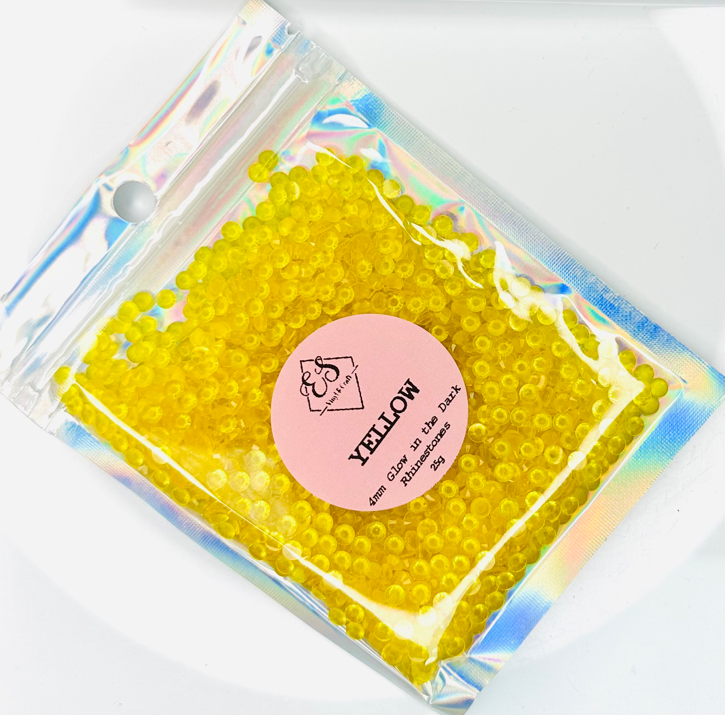 Yellow - Glow in the Dark Resin Rhinestones (3mm, 4mm & 5mm) image 1