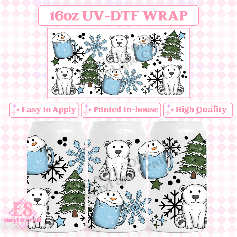Winter - 16oz Beer Can / Libbey UV-DTF Transfer image 0
