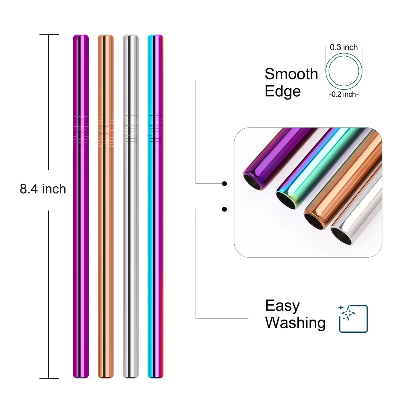 Teckwrap Metal Straws - 4 Pack image 1