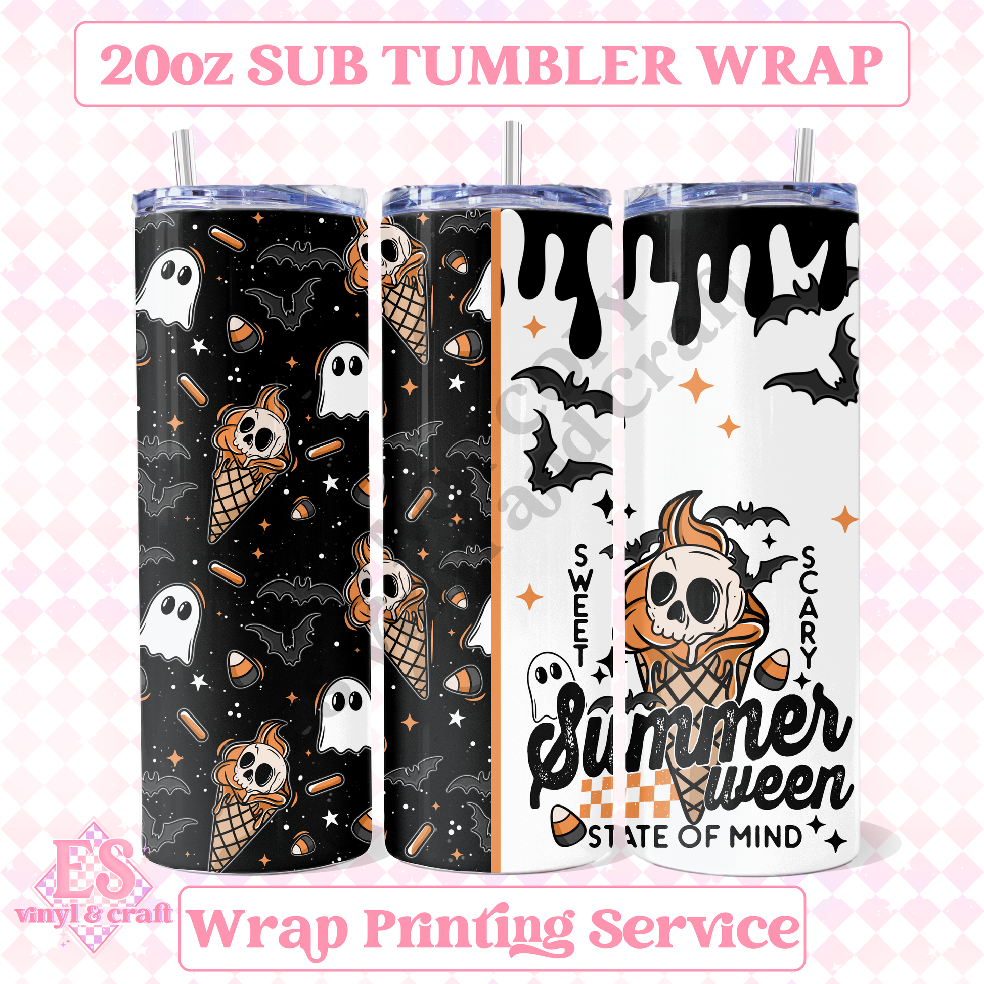 Summerween - Full 20oz Tumbler Sublimation Print image 0