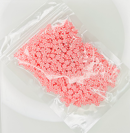 Pink Peppermint - Polymer Clay Slices image 1