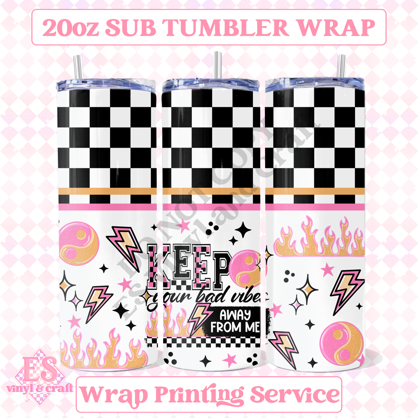Bad Vibes - Full 20oz Tumbler Sublimation Print image 0