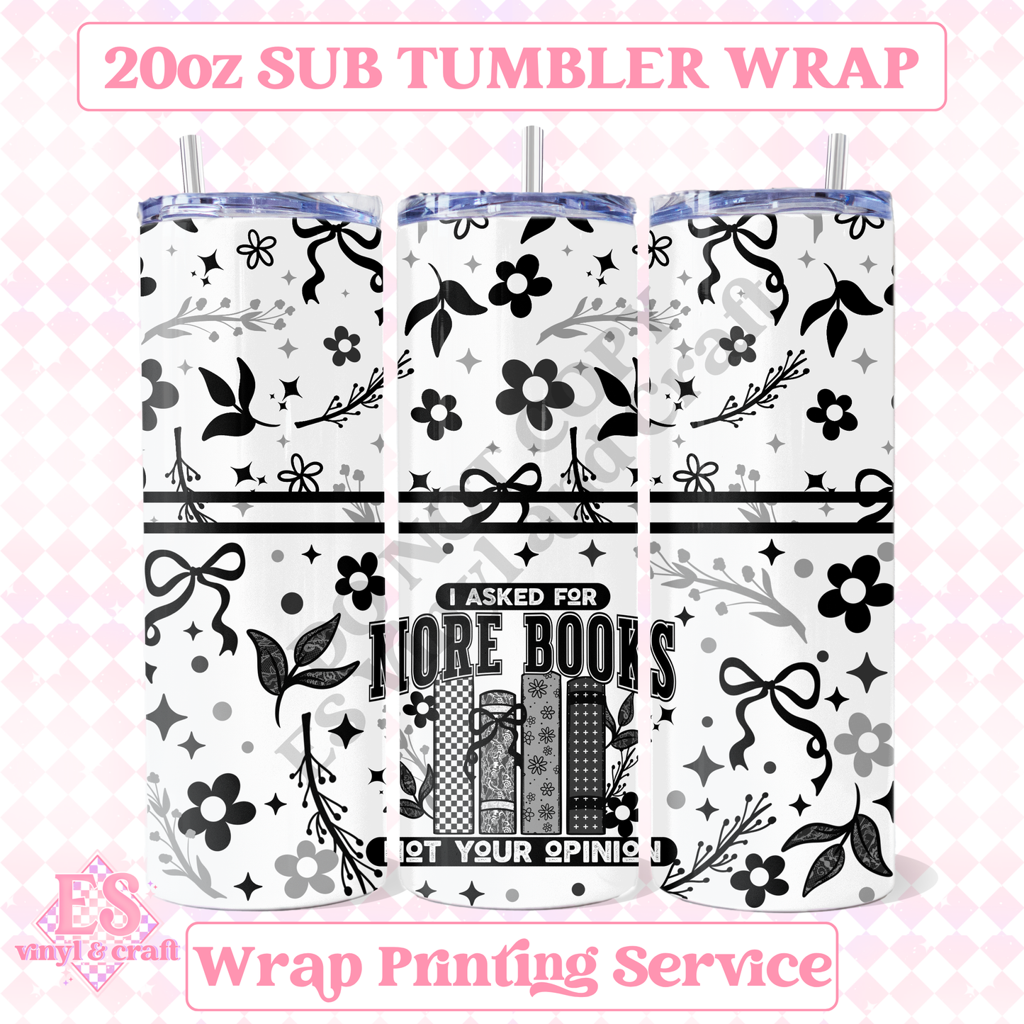 More Books - Full 20oz Tumbler Sublimation Print image 0
