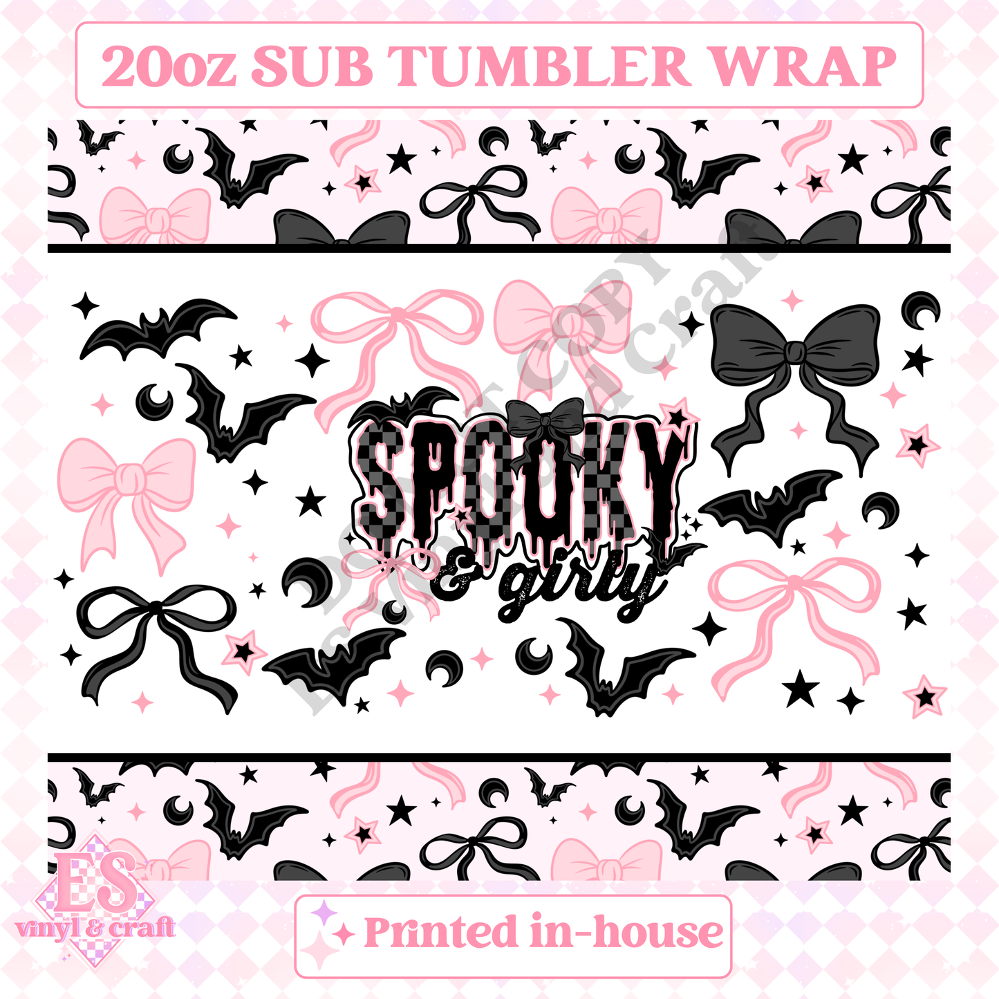 Spooky Girly - Full 20oz Tumbler Sublimation Print image 1