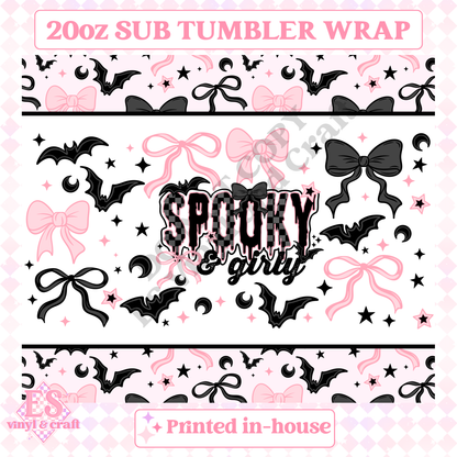 Spooky Girly - Full 20oz Tumbler Sublimation Print image 1