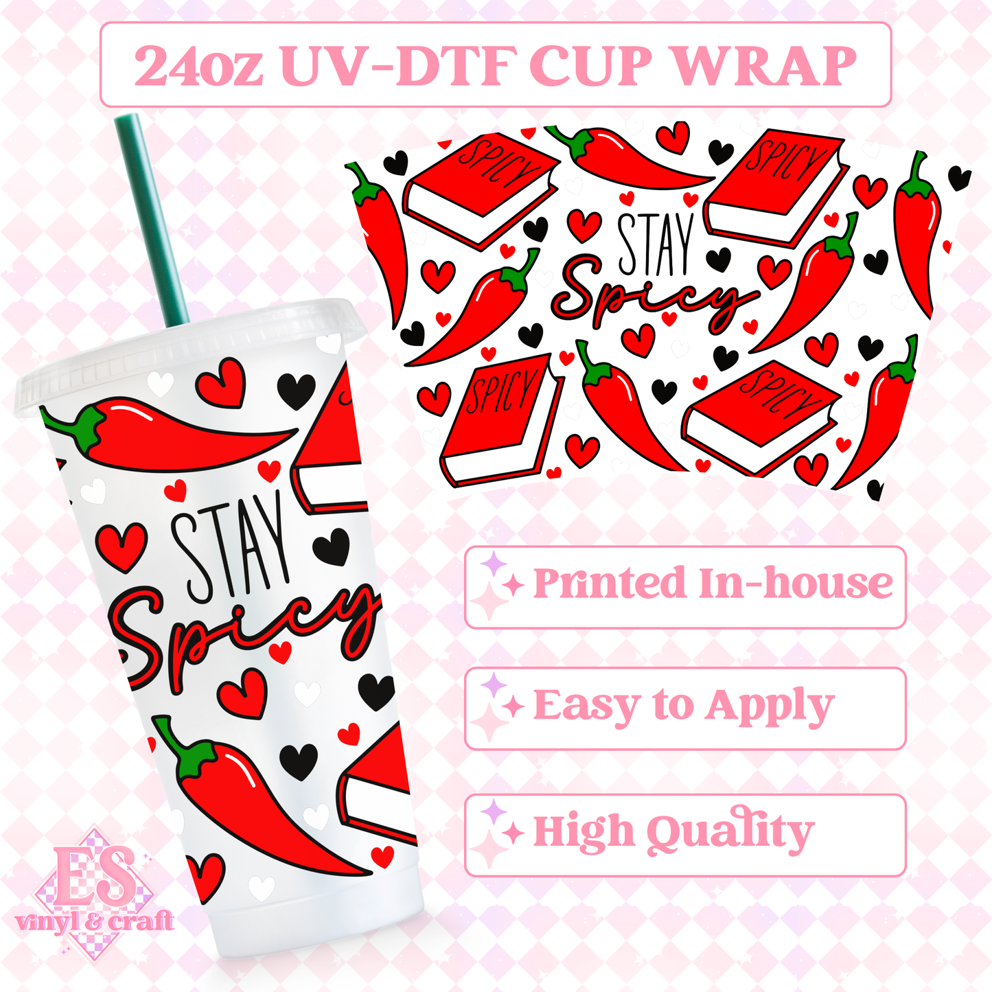 Stay Spicy - UVDTF 24oz Cold Cup Wrap image 0