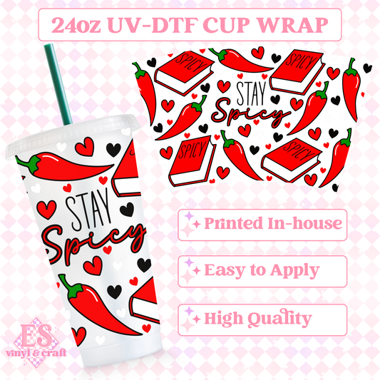 Stay Spicy - UVDTF 24oz Cold Cup Wrap image 0
