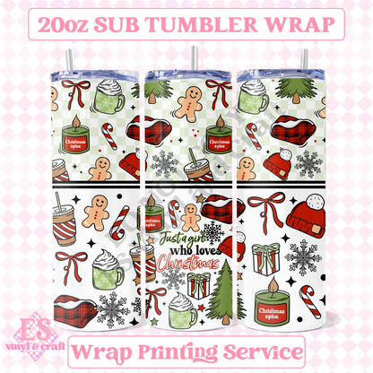Just a Girl Who Loves Christmas - Full 20oz Tumbler Sublimation Print image 0