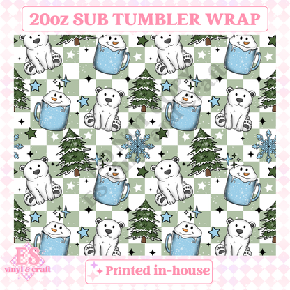 Winter Seamless - Full 20oz Tumbler Sublimation Ready Print image 1