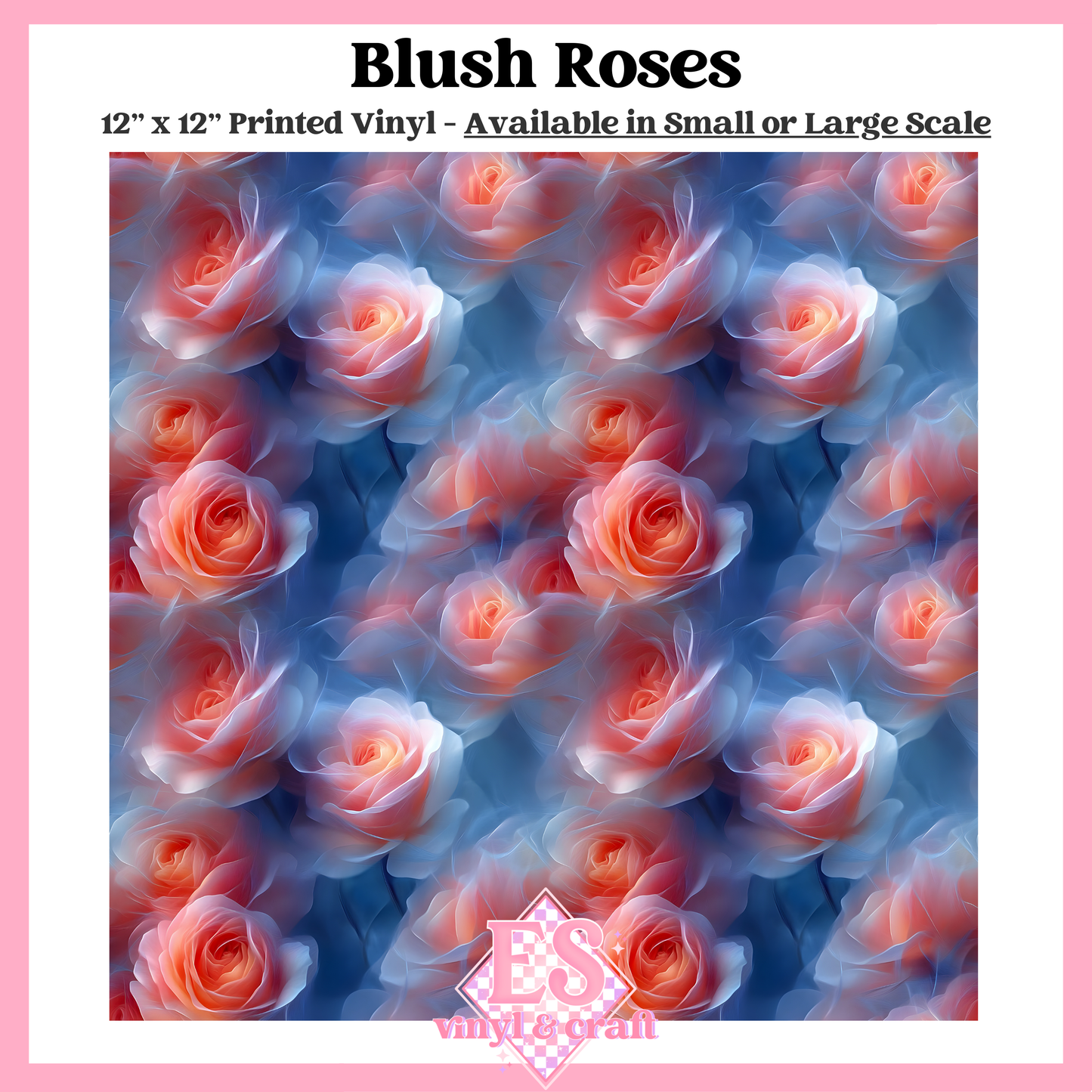 Blush Roses - Small or Large Scale Options - 12" x 12" Sheet image 0