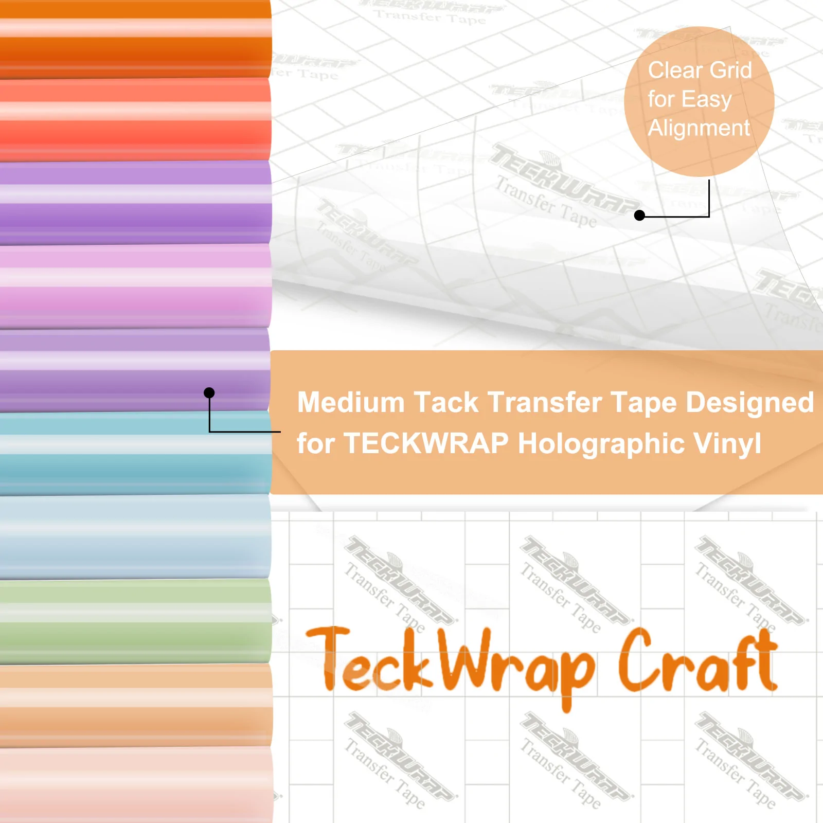 Teckwrap Grey Grid Transfer Tape image 3