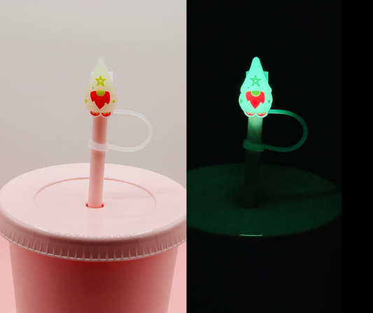 Straw Topper - Glow in the Dark Christmas Gonk image 0