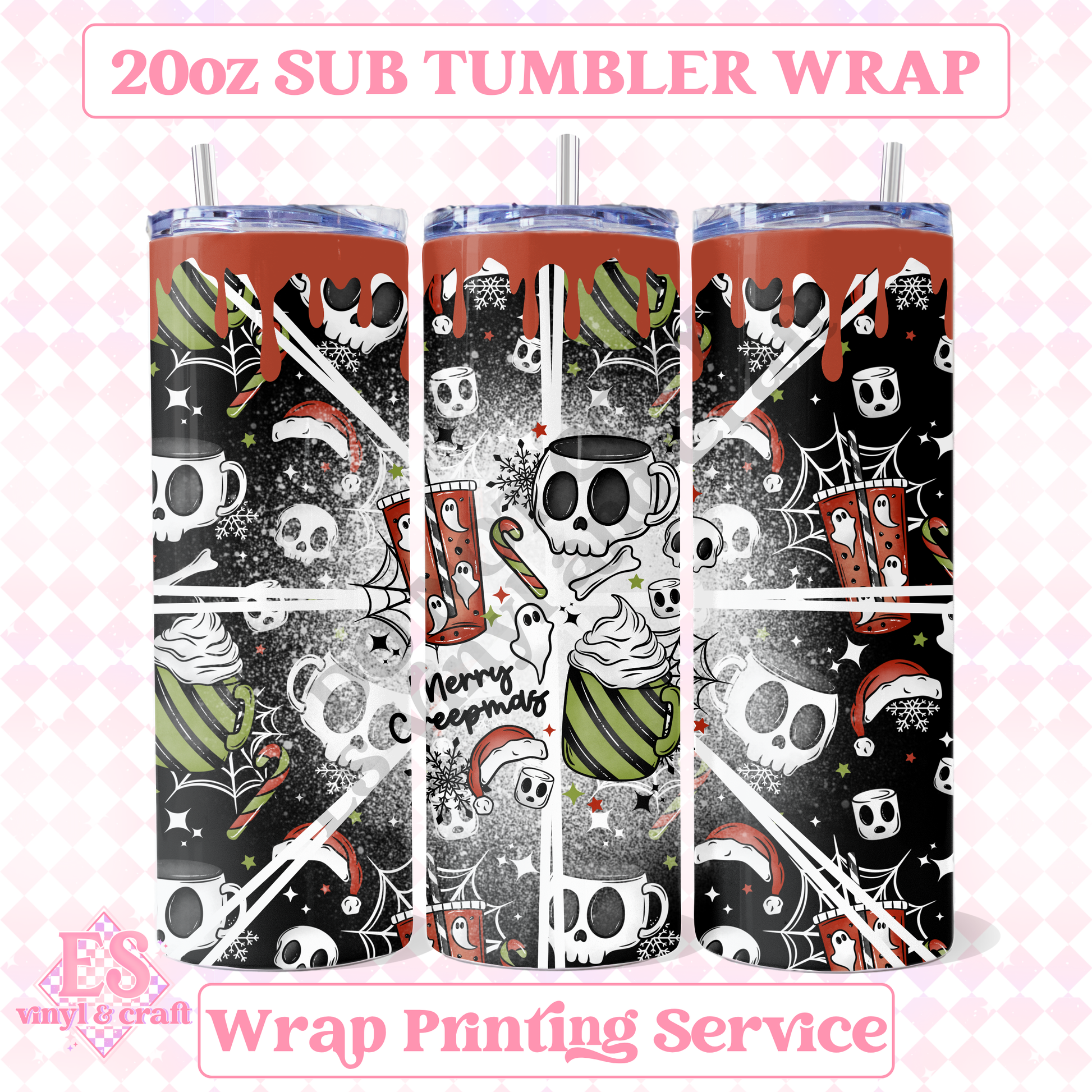 Merry Creepmas - Full 20oz Tumbler Sublimation Print image 0