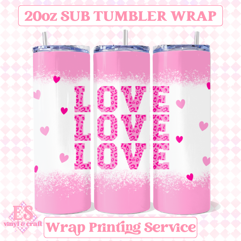 Love (3 Colour Options) - Full 20oz Tumbler Sublimation image 4