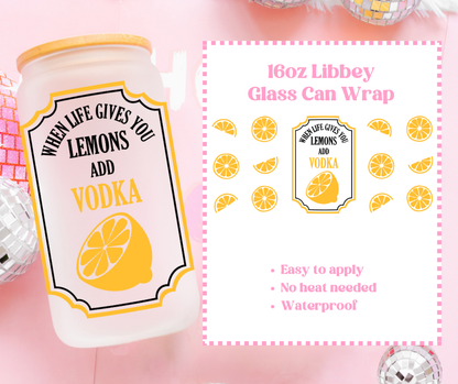 Cocktail 16oz Beer Can / Libbey UV-DTF Transfer image 1