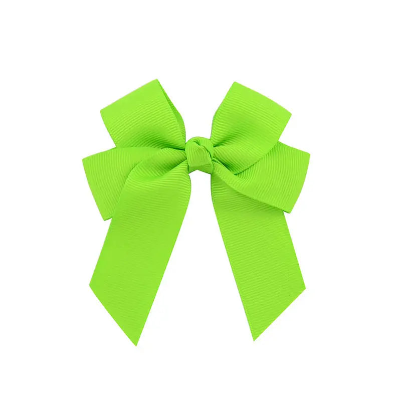 Hair Bow Clip 4" - Neon Green image 0