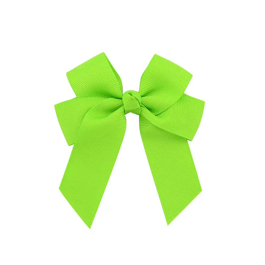 Hair Bow Clip 4" - Neon Green image 0