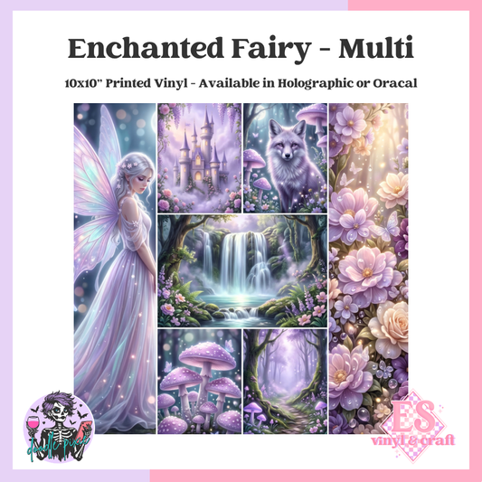 Enchanted Fairy - Multi - 10" x 10" Self Adhesive Vinyl (Oracal or Holo)