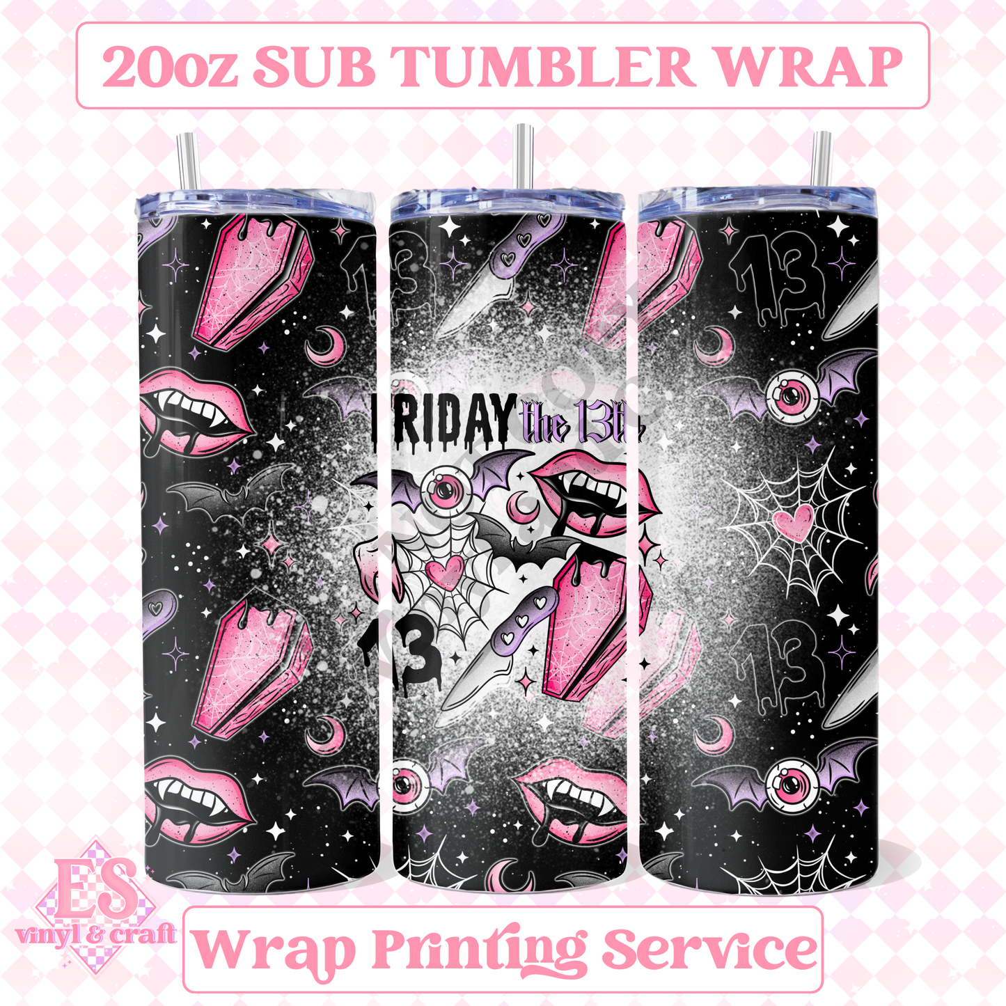 Friday 13th - Full 20oz Tumbler Sublimation Print image 0
