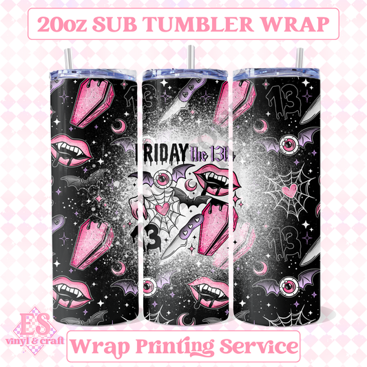 Friday 13th - Full 20oz Tumbler Sublimation Print image 0