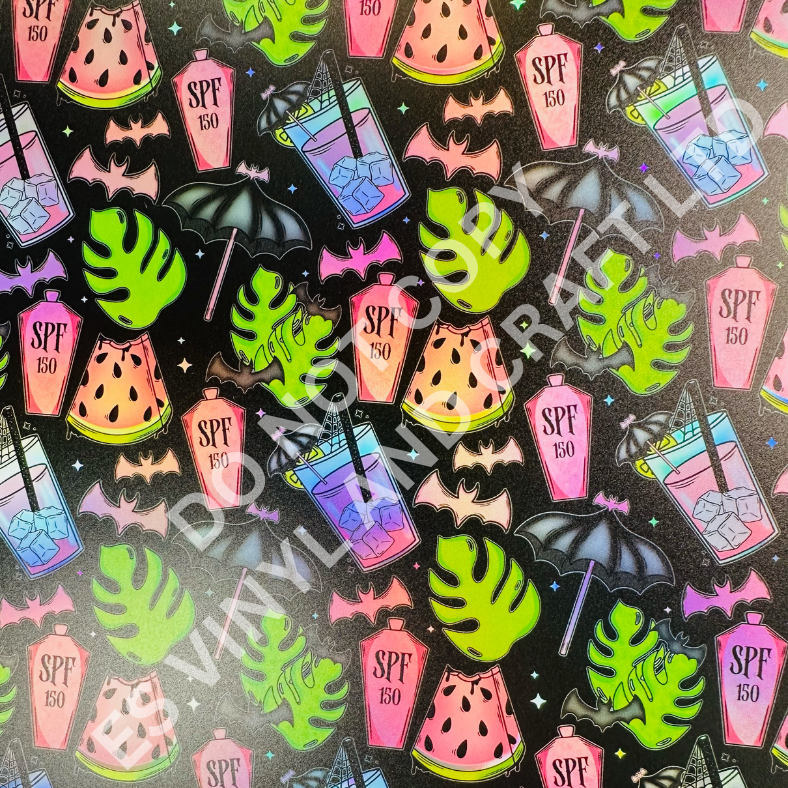 UV Printed Holographic Teckwrap Permanent Vinyl - A4 or 12" x 12" Sheet image 2