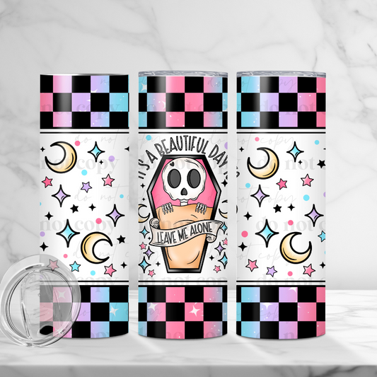 Leave Me Alone - Full 20oz Tumbler Sublimation Ready To Print image 0