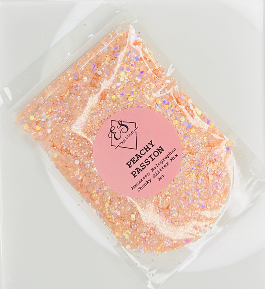 Peachy Passion - Macaroon Holographic Chunky Glitter Mix image 0