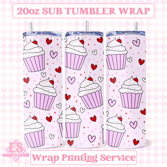 Cupcakes - Full 20oz Tumbler Sublimation Print image 0