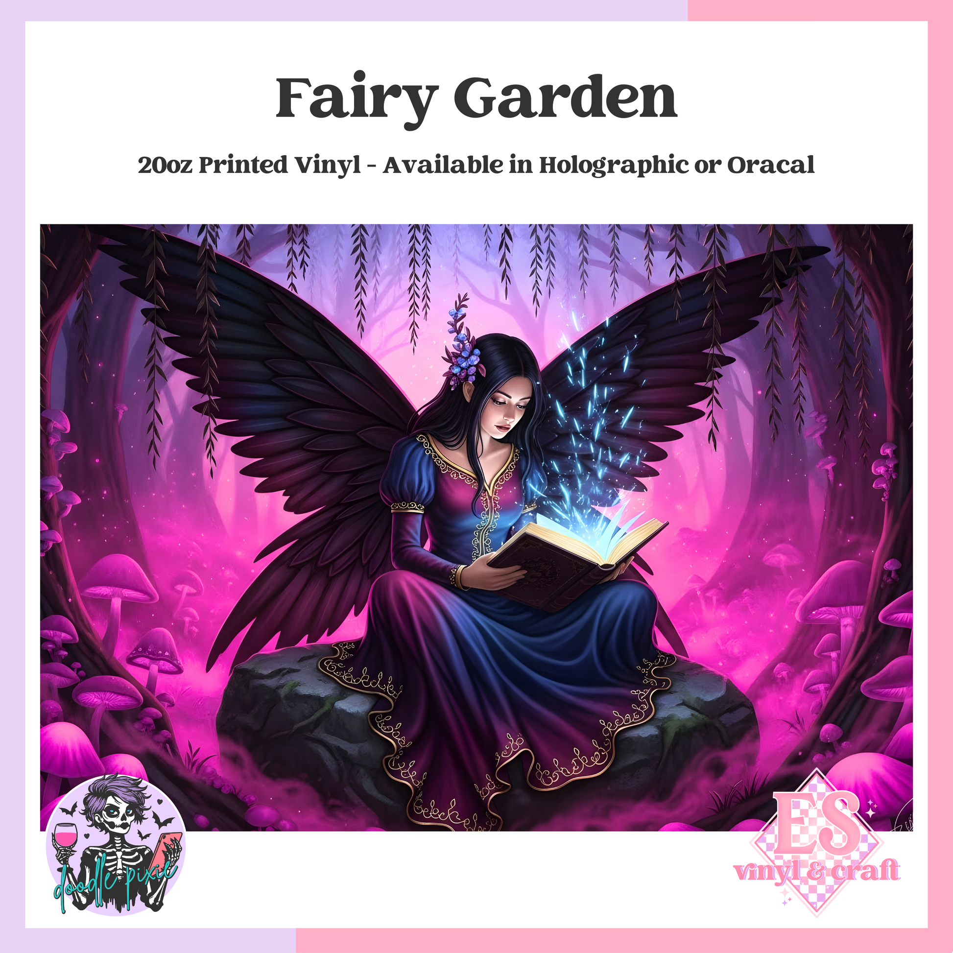 Fairy Garden - 20oz Printed Tumbler Self Adhesive Vinyl image 0