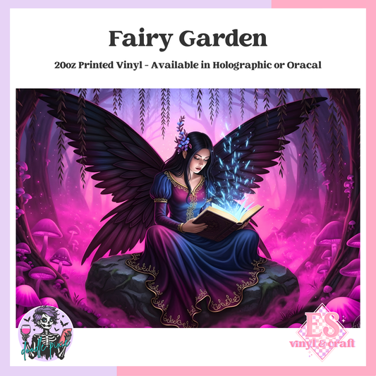 Fairy Garden - 20oz Printed Tumbler Self Adhesive Vinyl image 0