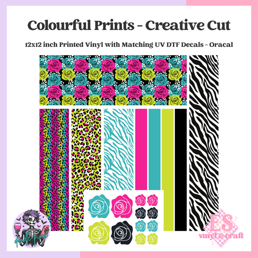 Colourful Prints Creative Cuts - 12" x 12" Printed Vinyl and UVDTF Decals image 0
