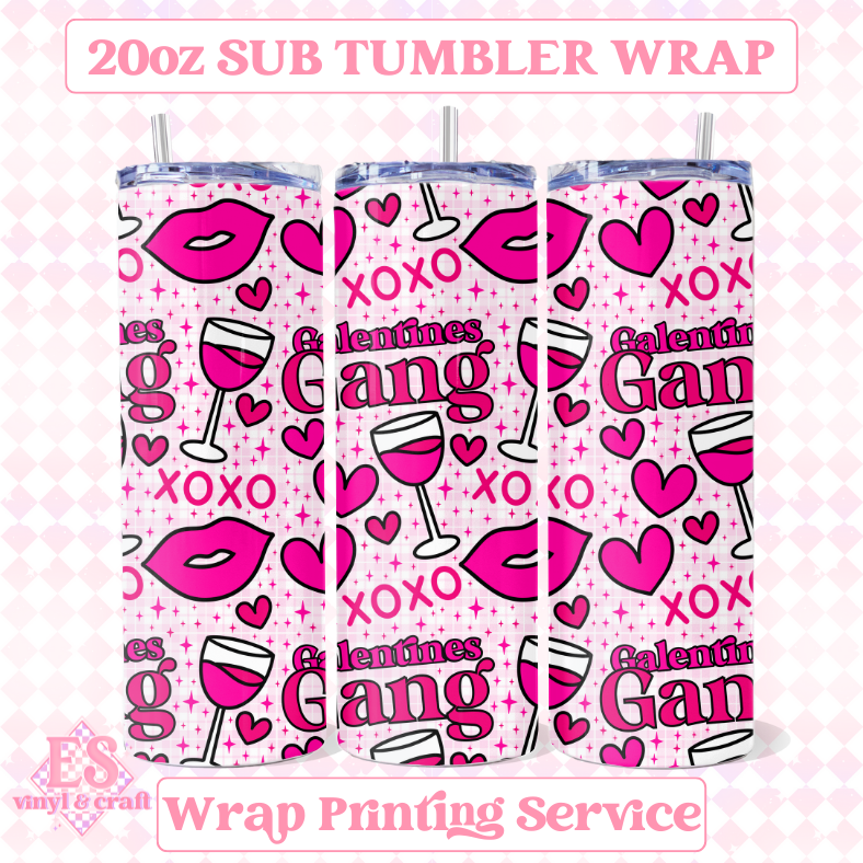 Galentine's Gang - Full 20oz Tumbler Sublimation Print image 0