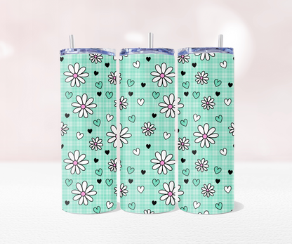 Daisy Seamless - Full 20oz Tumbler Sublimation Ready To Press Wrap image 6