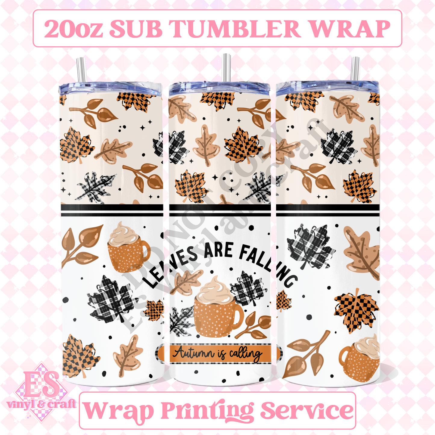 Leaves are Falling - Full 20oz Tumbler Sublimation Print image 0