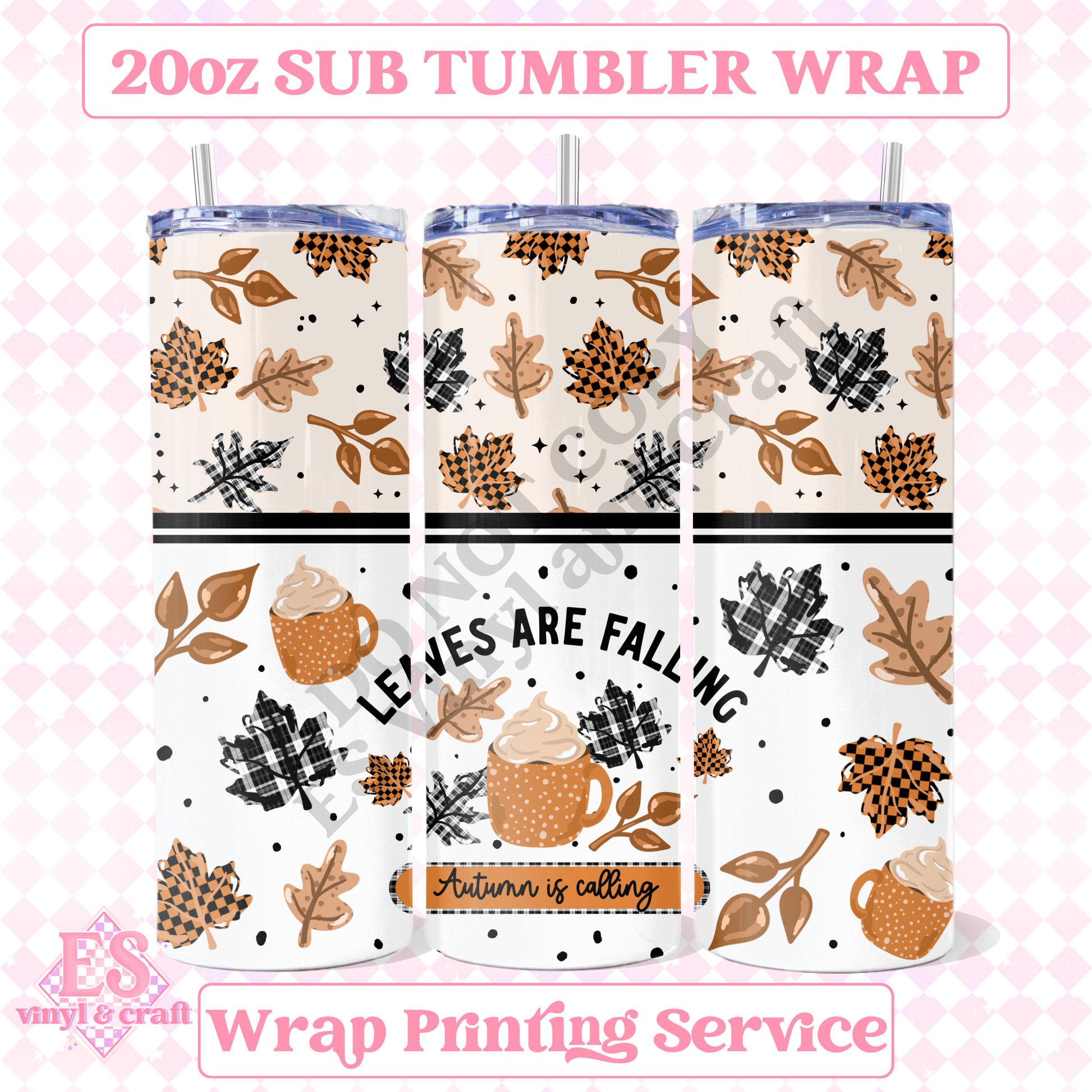 Leaves are Falling - Full 20oz Tumbler Sublimation Print image 0