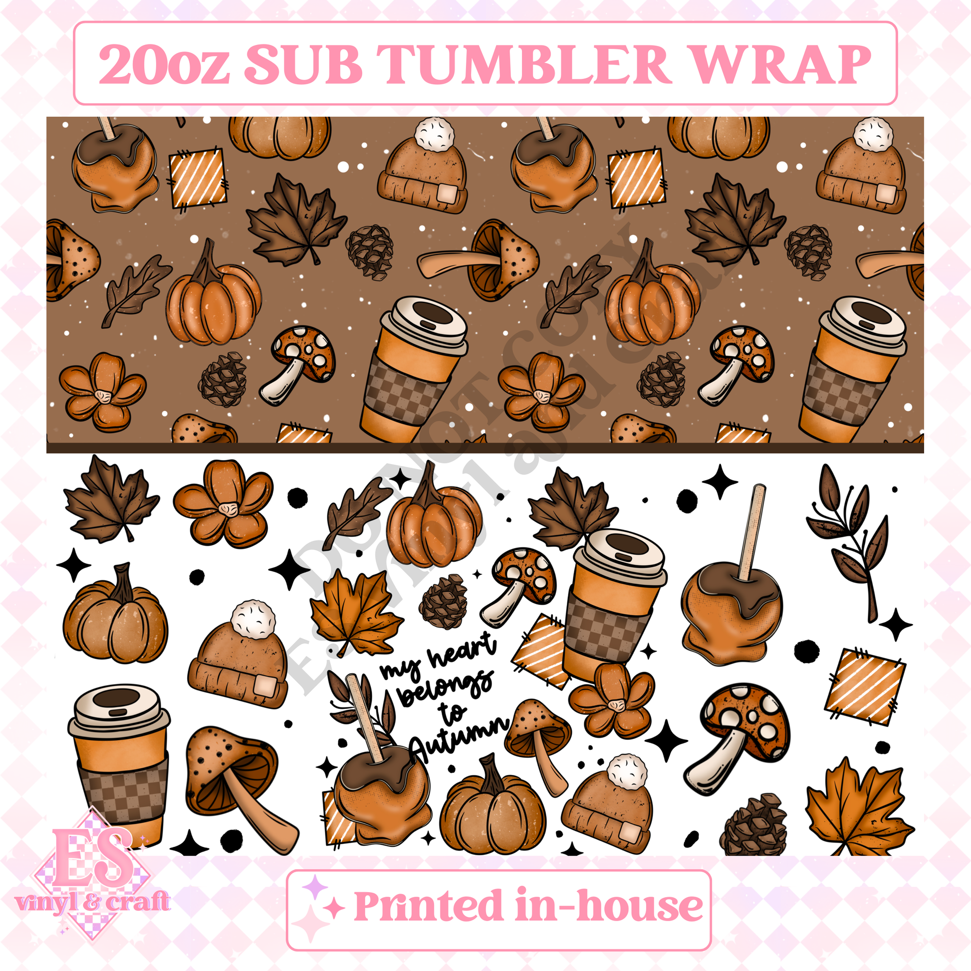 My Heart Belongs to Autumn - Full 20oz Tumbler Sublimation Print image 1